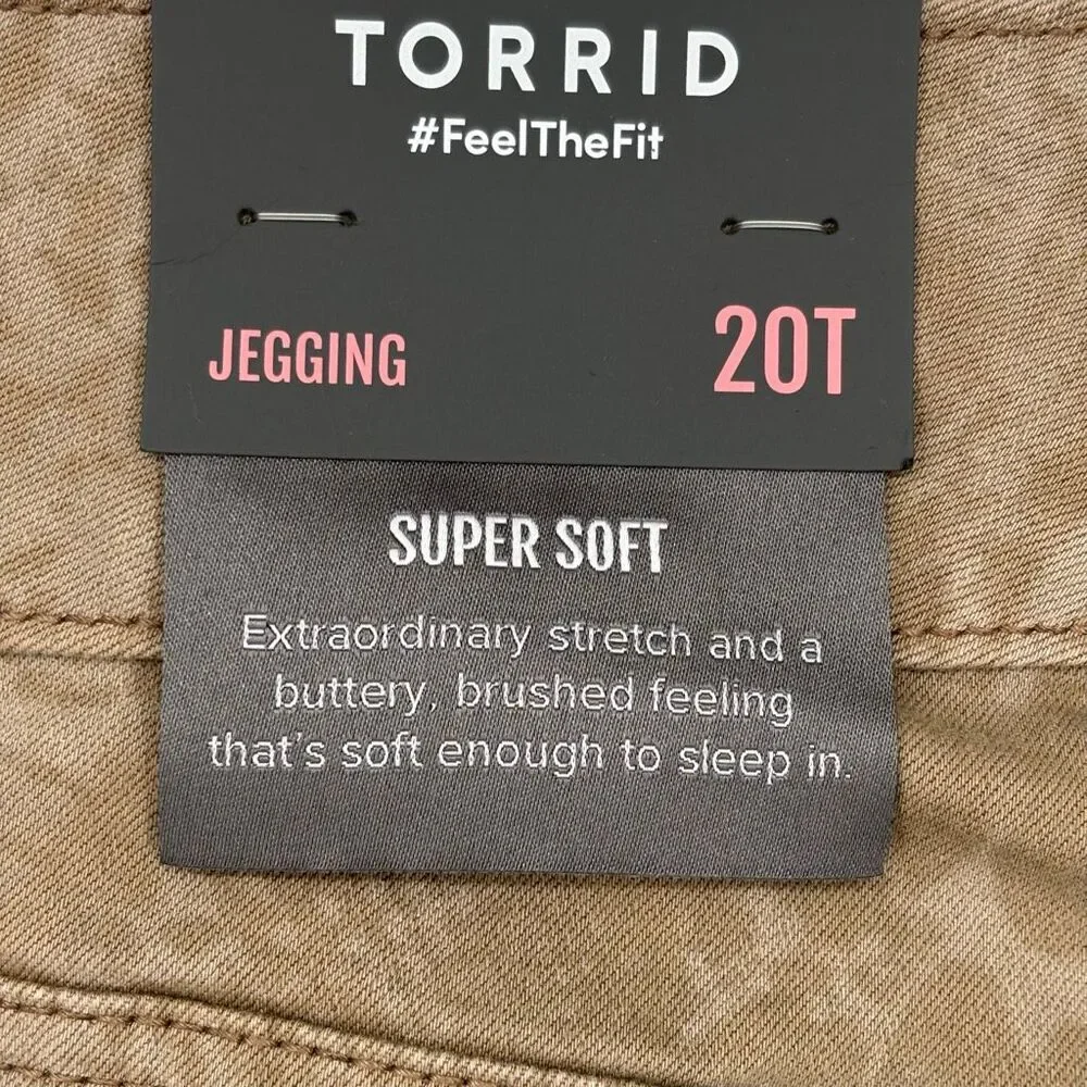 Torrid Super Soft High Rise Jeggings Tan Snakeskin Print‎ Size 20T NWT